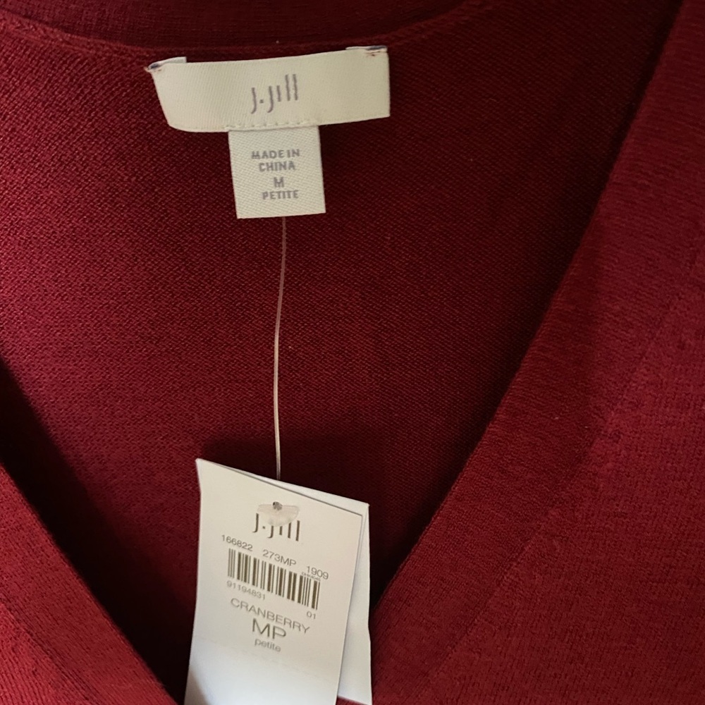 J.Jill Cranberry Red Sweater